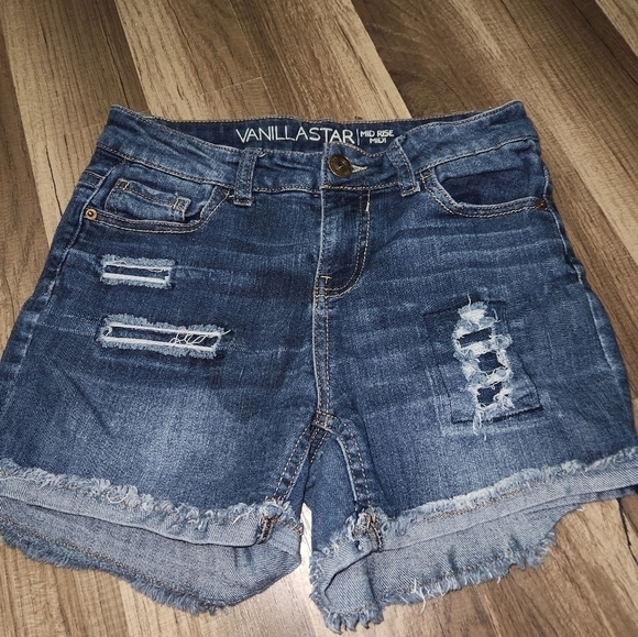 Distressed Denim Shorts Junior Size 3 Vanilla Star - Picture 1 of 4